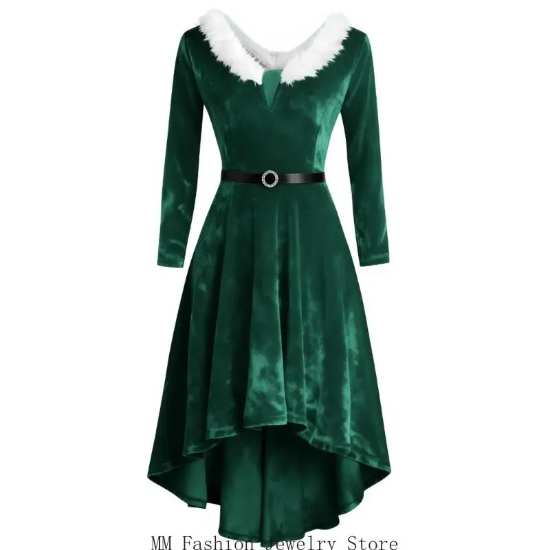 Robe Mère Noël à Franges Femme – Modèle Doré – photo 2