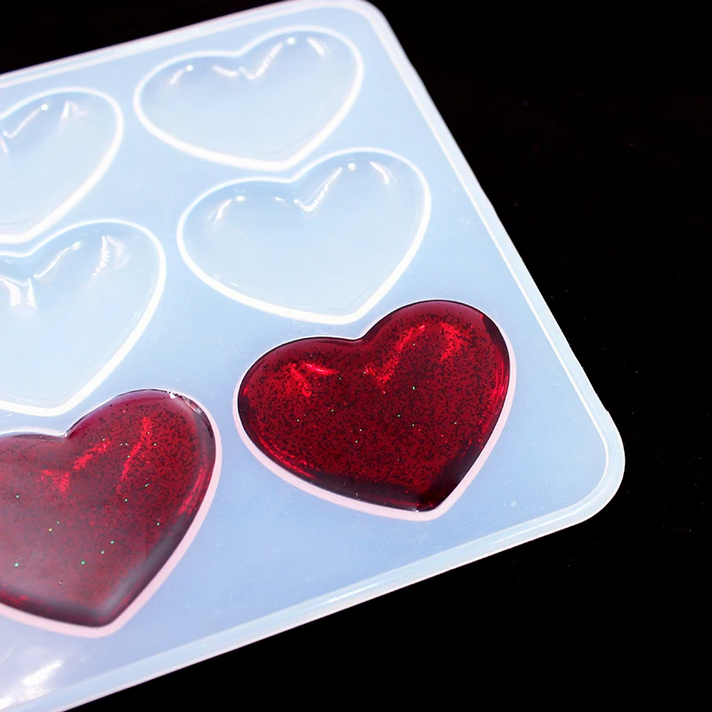 -1PC New Love Heart Silicone Mold Jewelry Making DIY Tool UV Epoxy Resin Molds Dried Flower Resin Decorative Crafts
