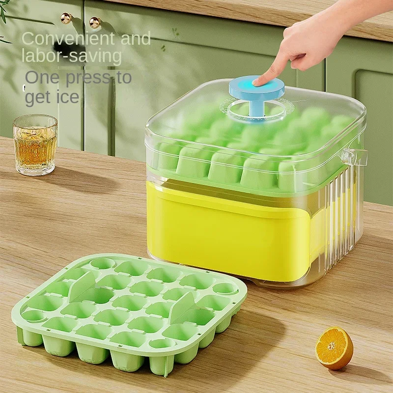 High quality environmentally friendly food grade plastic ice tray, household one click ice pressing mold and ice grid