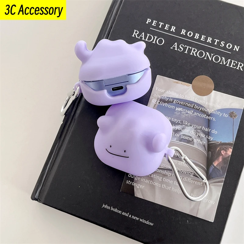 3D cartoon cute case for Samsung Galaxy Buds2 Pro anti-fall headphone cover purple TPU protective case for Galaxy Buds2/live/pro image 3