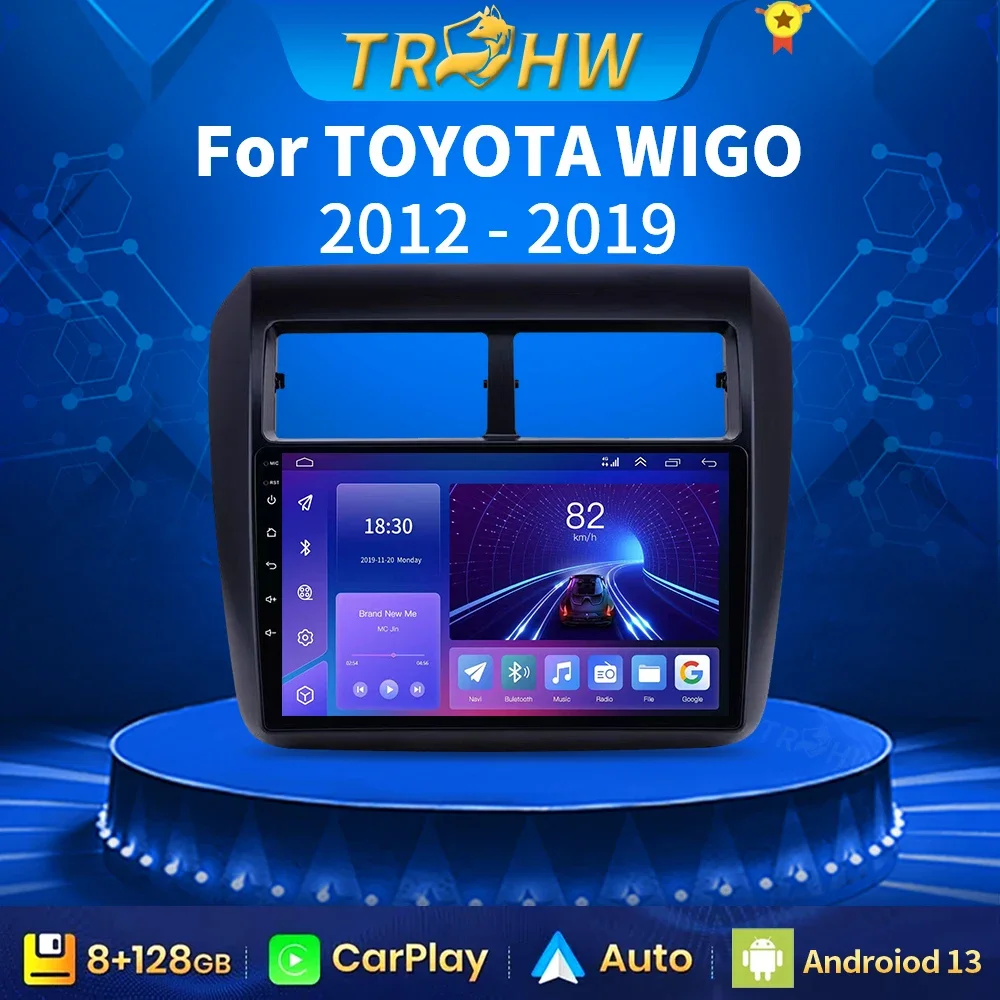 

For TOYOTA Agya Wigo 2013-2018 Multimedia Player Auto Radio GPS Carplay 4G Bluetooth WiFi DSP Android 13