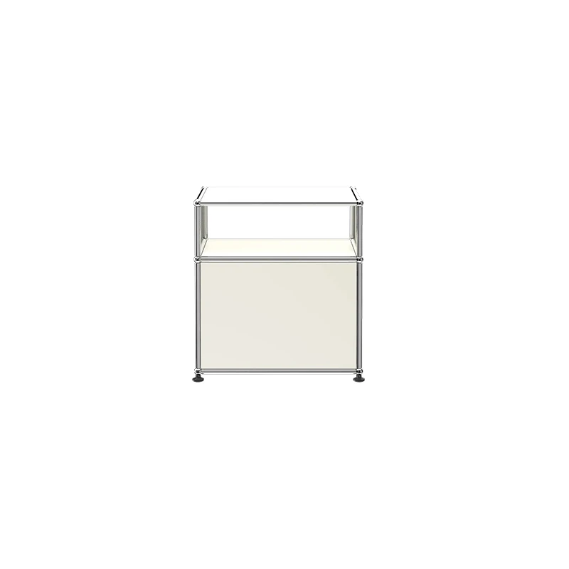 Modular Steel Frame Nightstand  Stainless Steel Tube Metal Module Combination Bedside Table Furniture Storage Organizer