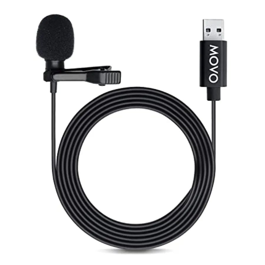 

M1 USB Lavalier Lapel Clipon Omnidirectional Computer Microphone for Laptop PC and Mac Perfect Podcasting Gaming Streaming and