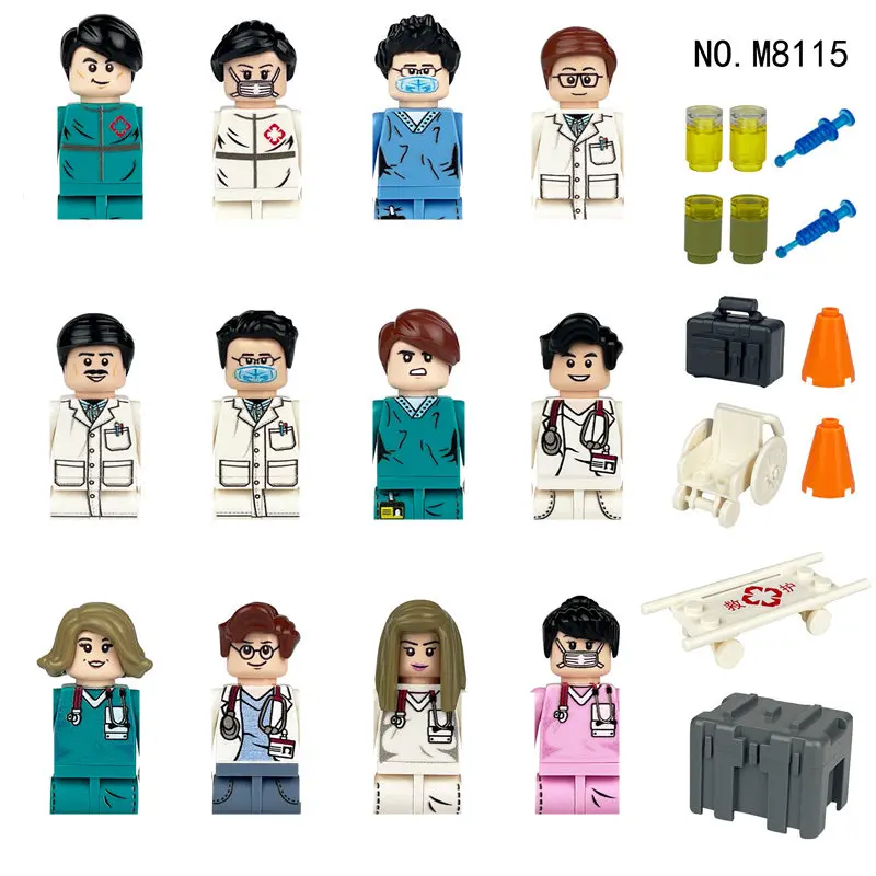 Mini Building Block Character Toys Set - Firemen & Footballers Action Figures Compatible Blocks Gift for Kids