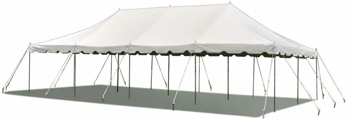 20'x40' Canopy Tent Weekender Canopy Pole Tent Easy Up with Heavy Duty PVC White Top 160 Person Capacity Outdoor Canopies