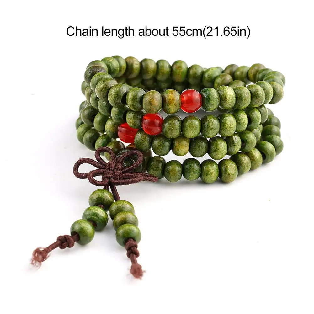 6mm Natural Sandalwood Buddhist Beads Bracelets 108 Beads Buddha Meditation Prayer Wood Beaded Bracelet layer Bangles Men Women - Image 6