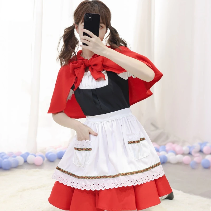 

Sexy Women Little Red Riding Hood Costumes Adult Anime Cosplay Fantasy Game Uniforms Halloween Party Fancy Dress