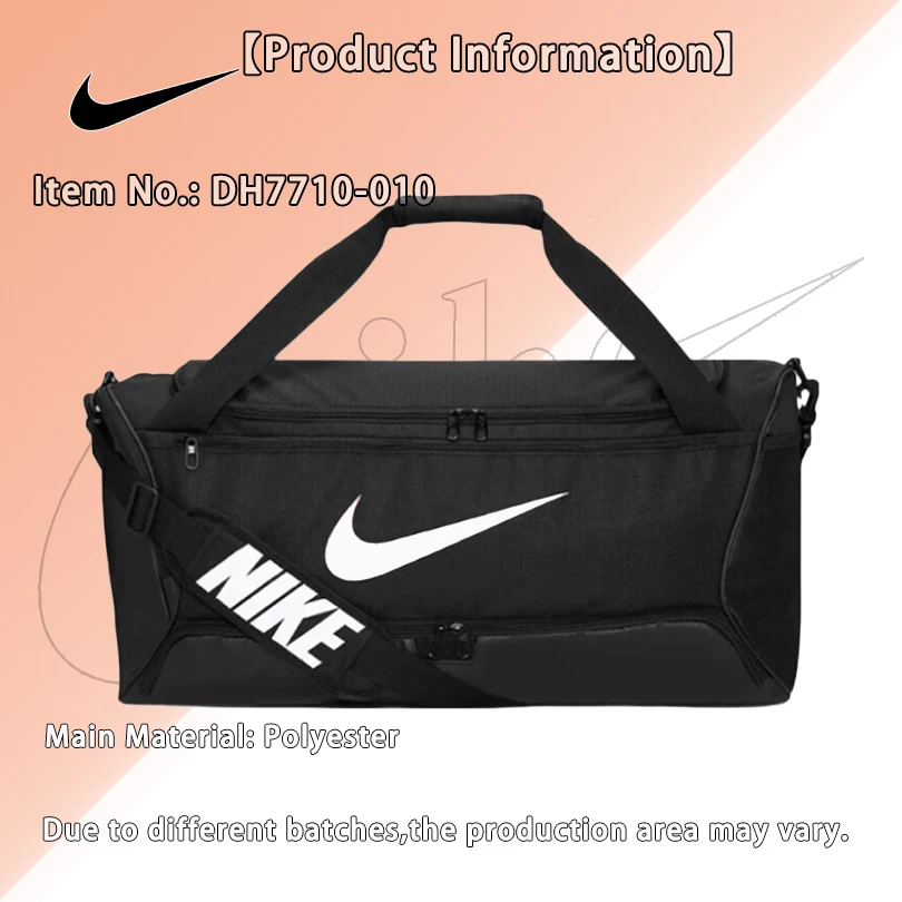 Nike Unisex Sports Training Duffel Bag Portable Single Shoulder Travel Handbag Durable Water Resistant Gym Bag Style DH7710 010