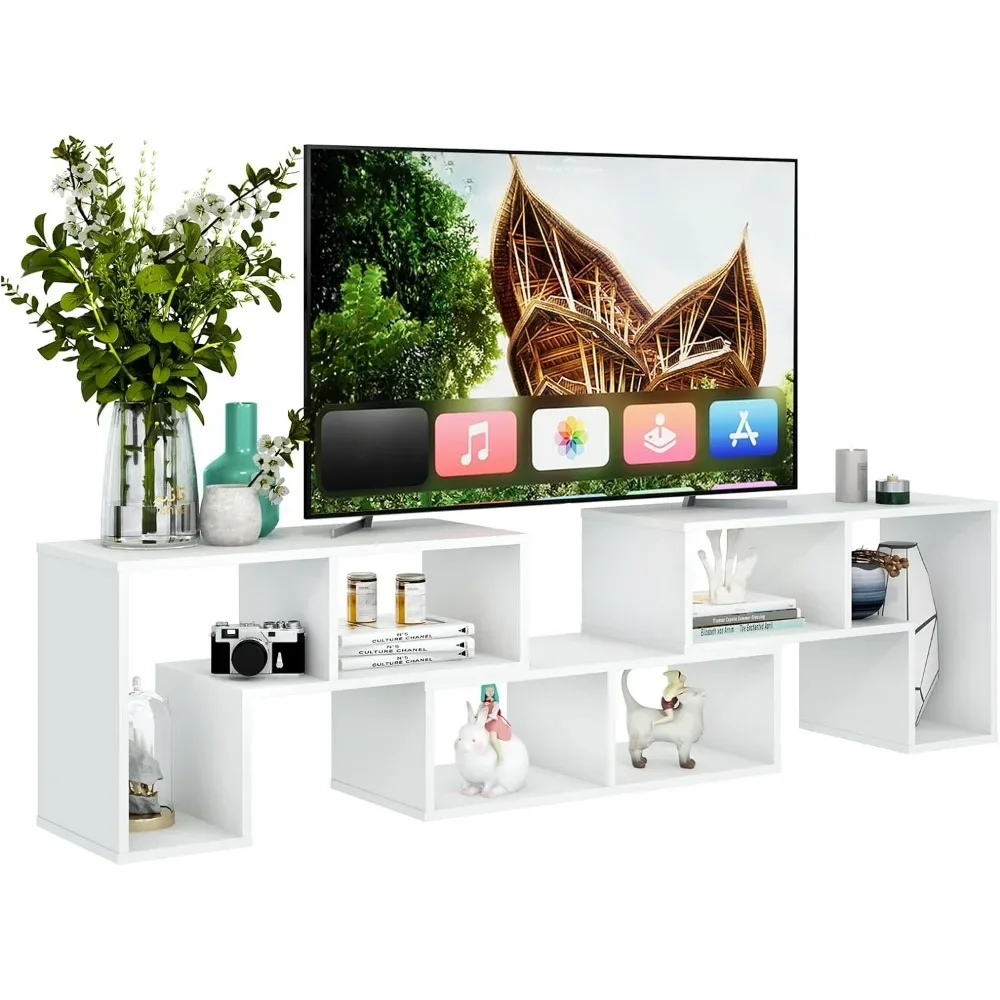 3 Pieces Console TV Stand, Free-Combination Entertainment Center for 50 55 60 65 Inch TV, Minimalist Modern TV Media Stand