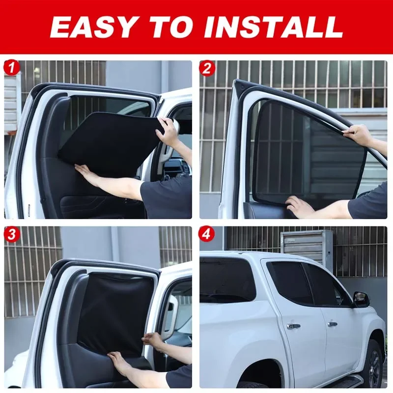 For Mitsubishi L200 Triton Pickup 2015-2023 Car Sun Shade UV Protection Car Curtain Car Window Sunshade Sun Visor Accessories