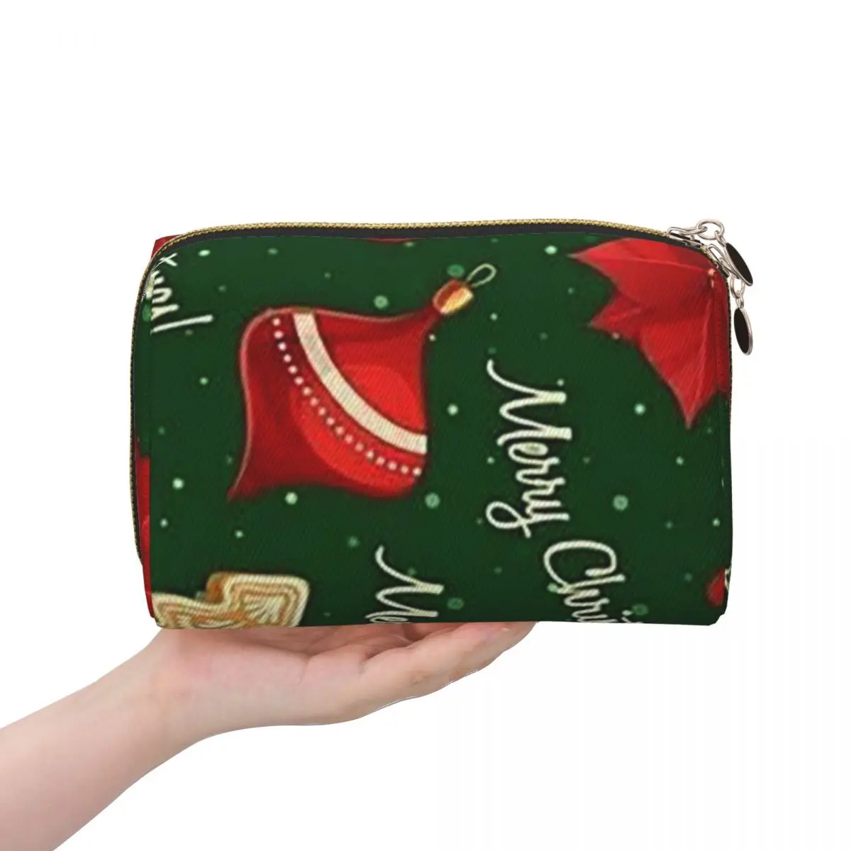 

Merry Christmas & Happy Holidays! Women Cosmetic Bags Travel Makeup Organizer Pouch Toiletry Storage Dopp Kit Case