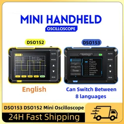 DSO153 DSO152 Mini Digital Portable Oscilloscope 1MHz/200KHz Analog Bandwidth 2.5MSa/s Real-time Sampling Rate Signal Generator