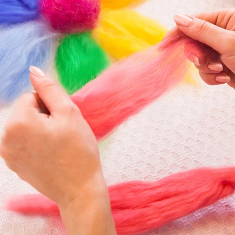 C5 36 Colors Fibre Wool Yarn Roving For Needle Felting Hand Spinning Diy Craft Materials Home Decor Office Garden Decorations