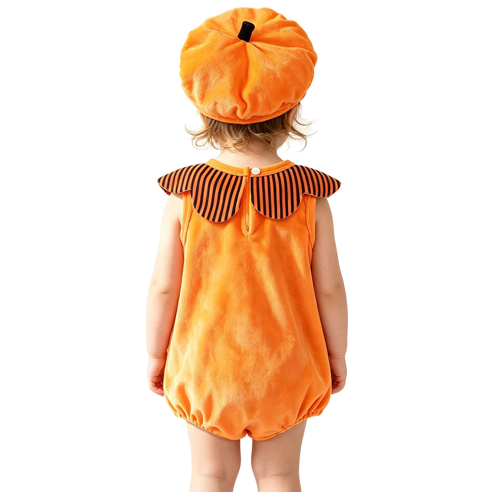 Baby Boys Girls Halloween Cartoon Spider Pumpkin Bat Embroidered Romper with Hat Carnival Theme Party Photography Costume