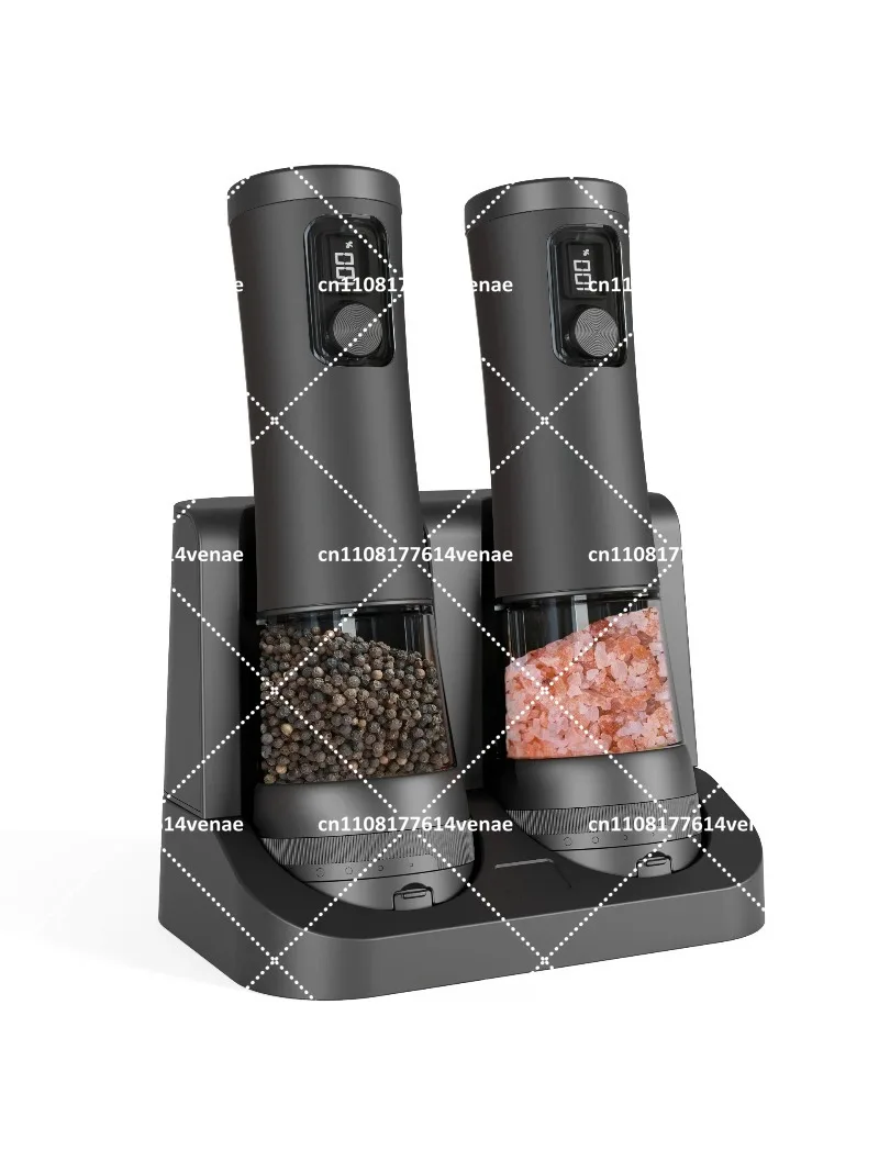 Rechargeable Electric Pepper Grinder, One-Hand Operated Kitchen Spice Mill with Adjustable Coarseness