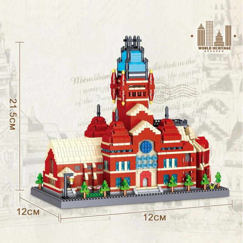 Harvard University Memorial Hall Bausteine Weltberühmte Street View Architektur Montage Ziegel Spielzeug Geschenke für Kinder Erwachsene