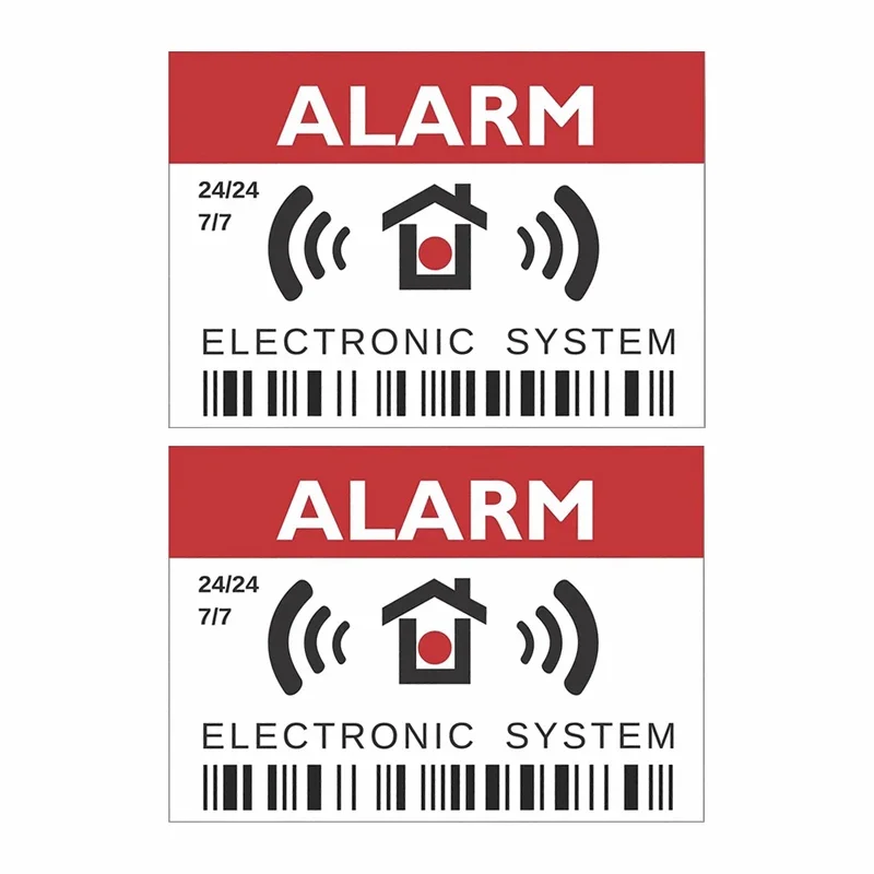2pcs Intruder Alarm Warning Security Sticker Waterproof Vinyl Decal Window Door Auto Exterior Styling Accessories