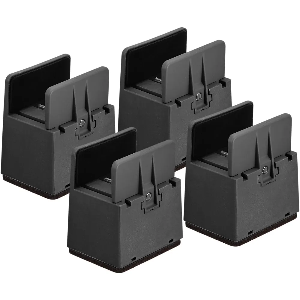 

2 inch Bed Risers with Adjustable Screw Clamp, 4Pcs Furniture Risers for Bed, Desk, Sofa, Table, Fit for Furniture Thickn