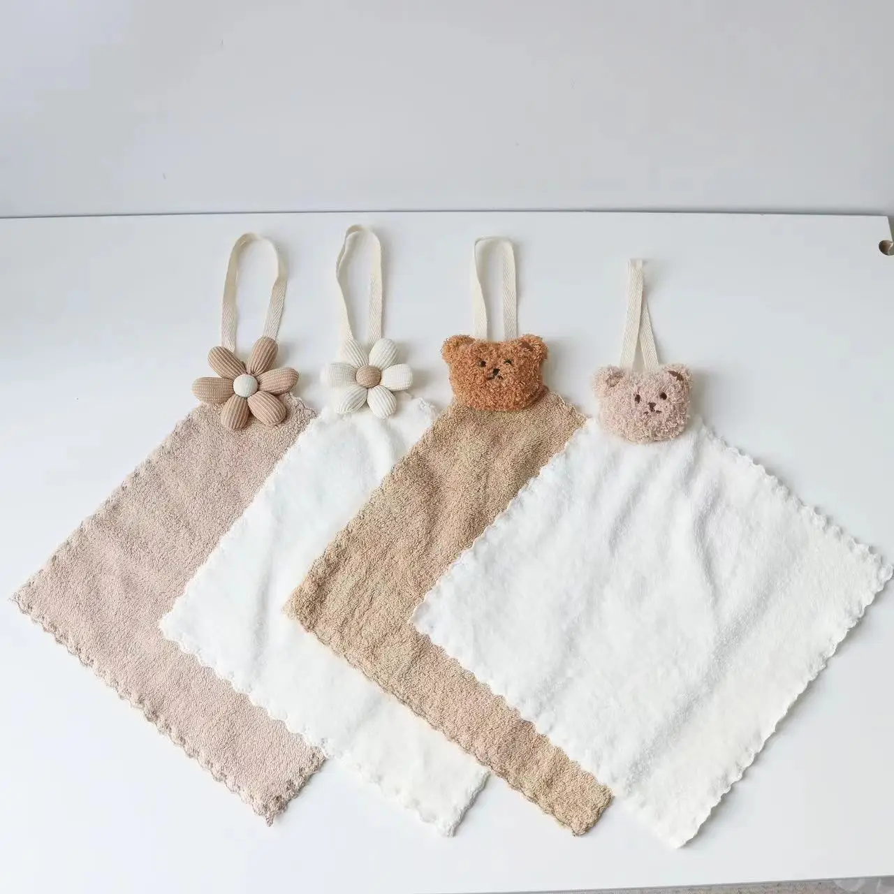 Cute Hand Towels for Kids,Baby Fingertip Towels,Quick-Dry Water Absorption Hanging Washing Towel Kids Kitchen Bathroom Towels