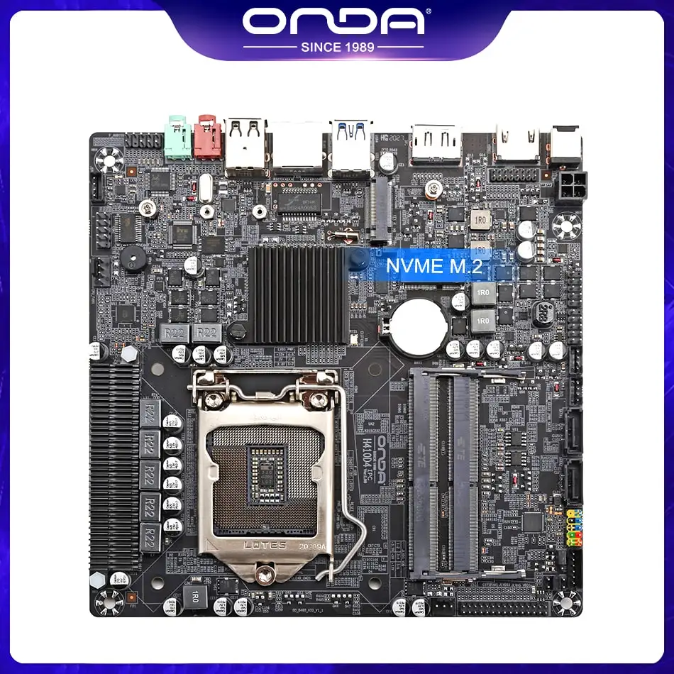 ONDA H410 ITX Motherboard Original Desktop H410-ITX DDR4 LGA 1200 Support Intel 10th Gen CPU i7/i5/i3 USB3.0 M.2 SATA3