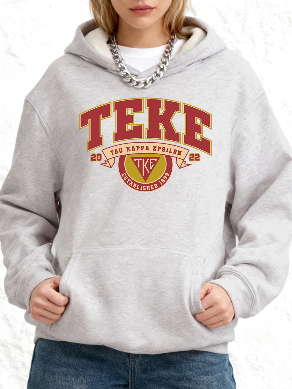 Teke establecido 1899 sudaderas con capucha de algodón con estampado para mujer, sudaderas holgadas deportivas, jerséis cálidos de lana para invierno, ropa con bolsillo para correr