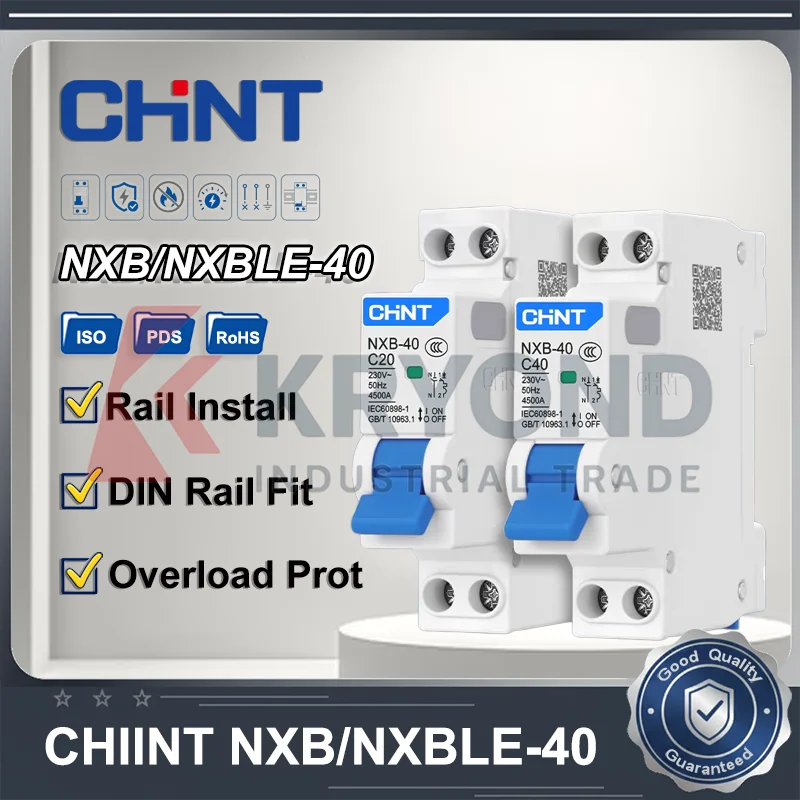 DPN 1P+N CHINT NXB-40 NXBLE-40 Replace DZ267-32220V 50HZ  Miniature Leakage Circuit Breaker MCB RCBO Original Product
