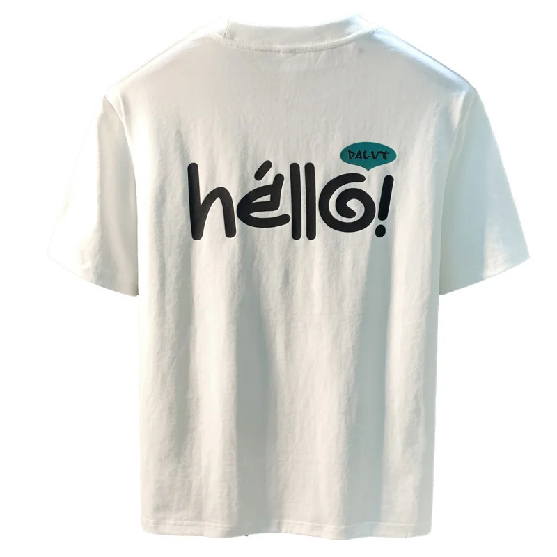 Men's short sleeved T-shirt summer thin, breathable and comfortable trendy brand loose letter printed half sleeved T-shirt top