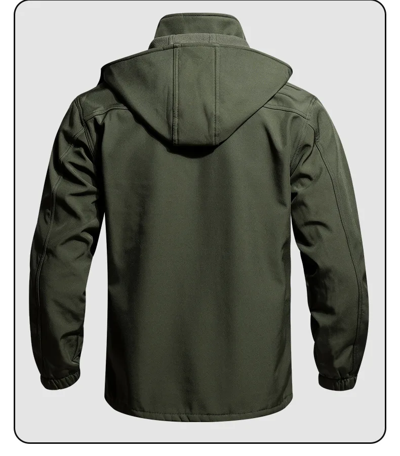 Unisex Fleece-gefütterter Wind- und Wasserdichter Herbst-Winter-Outdoor-Kletteranzug Taktische Arbeitskleidung Zweiteiliges Set für Männer und Frauen – Detail 25