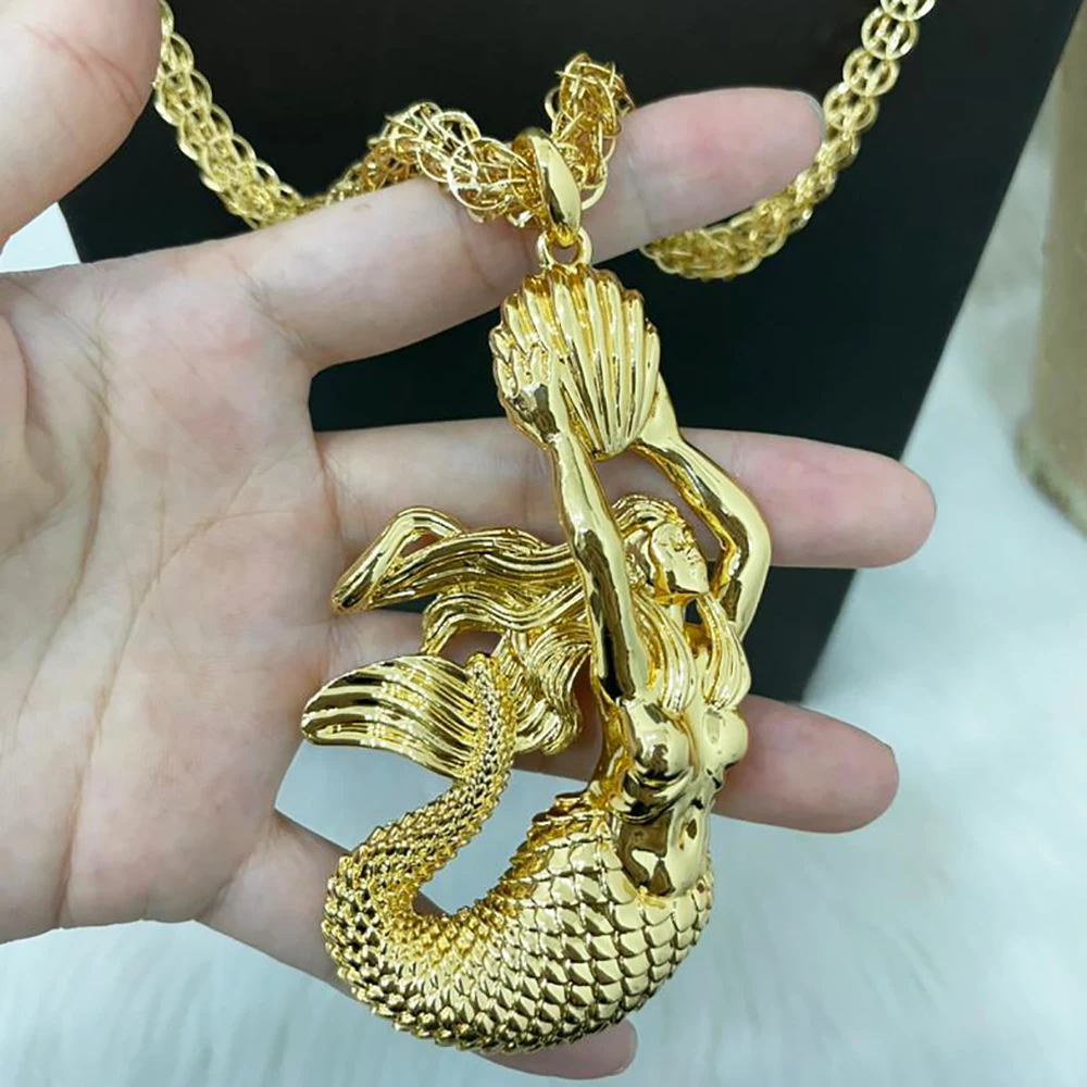 Animal Pattern Pendant with 80cm Chain Gold Plated Copper Necklace For Women Men Fashion Jewelry Daily Wear Anniversary Gifts