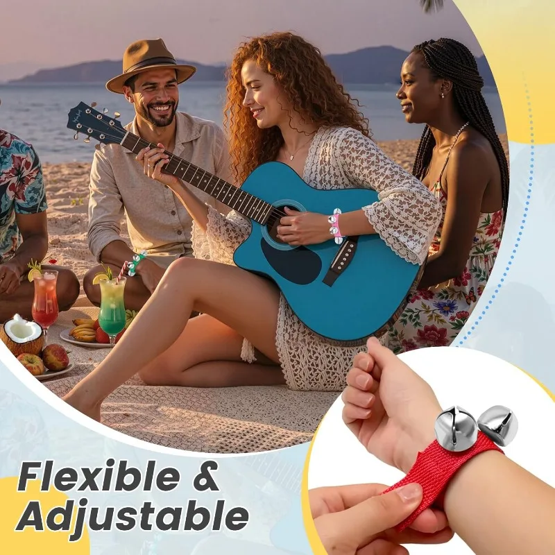 نغمة رنين معصم عيد الميلاد، أداة قرع، لعبة إيقاع الموسيقى، جرس يدوي قابل للتعديل مناسب لتزيين حفلات عيد الميلاد