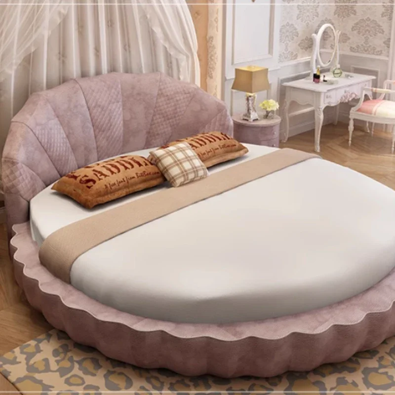 Princess Soft Modern Double Bed Luxury King Girls King Size Round Bed Single Mattress Letto Matrimoniale Furniture For Bedroom