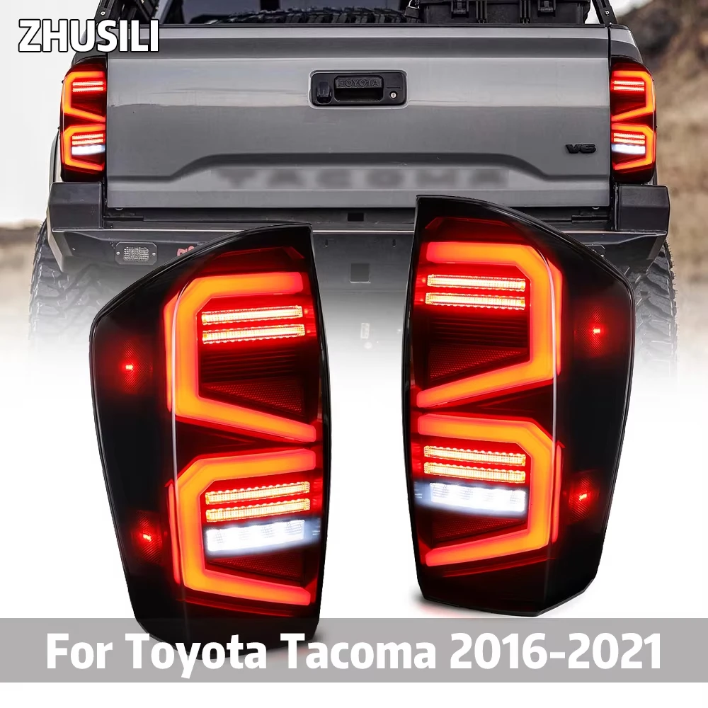 Smoked LED Tail Lights Assembly For Toyota Tacoma 2016 2017 2018 2019 2020 2021 Rear Brake Reverse Running Lights Accessories