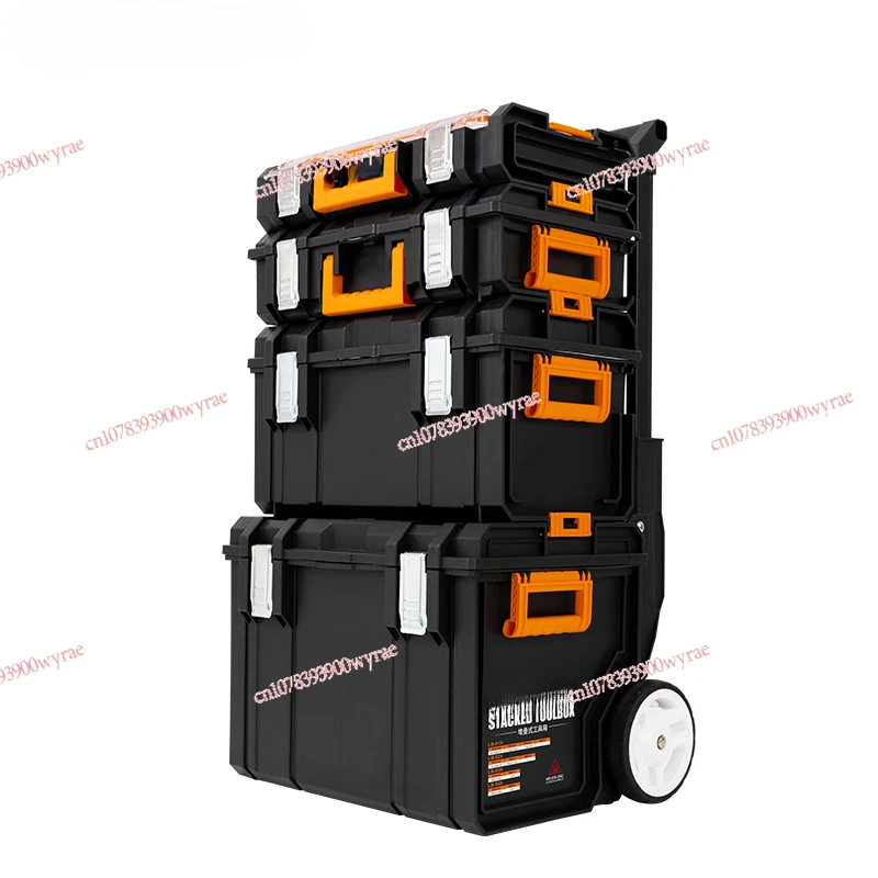 Folding Toolbox Storage Box Multifunctional Hardware Stacking Combined Trolley Case Tool Box Empty Box