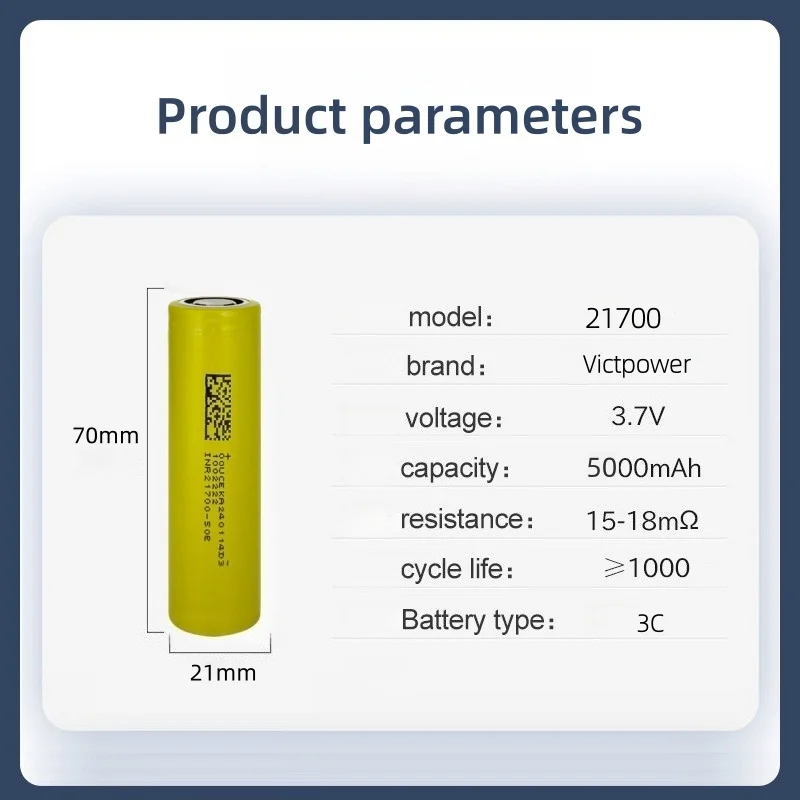 

Victpower 10PCS 3.7V 5000mAh Rechargeable Lithium Battery Pack Cylindrical Ion Batteries for Toys,Consumer Electronics