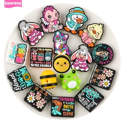 Sunrony 5/10Pcs New Cartoon Focal Silicone Beads For Jewelry Making DIY Necklace Bracelet Keychain Handmade Accessories