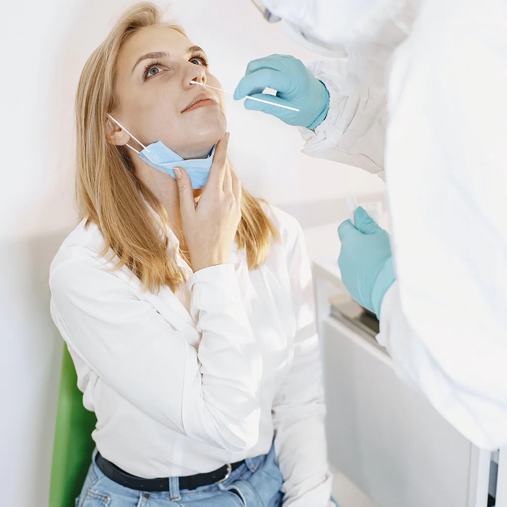 120pcs One-time Sampling Sticks Disposable Nasal Flocking Swabs Disposable Nasal Swabs Professional Specimen Collecting Swabs