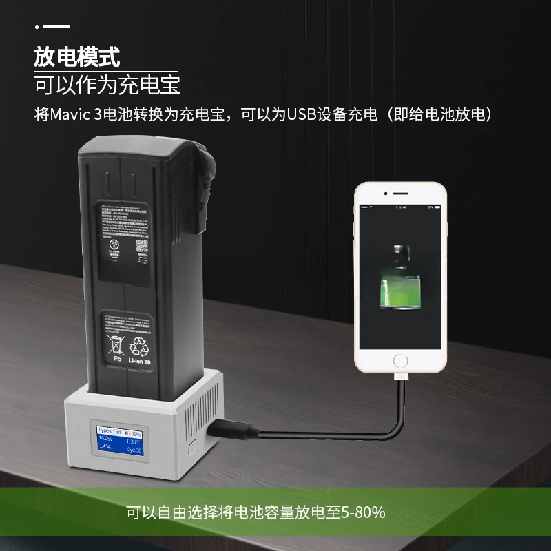 

3MAVIC3PRO charger, color screen multi-function USB power bank