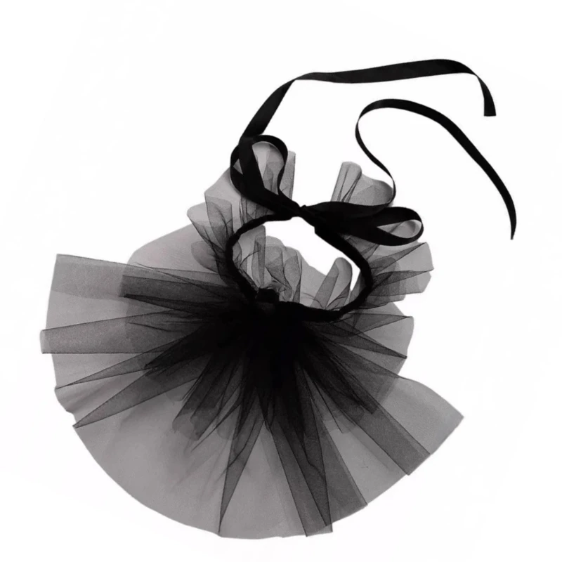 652f Victorian Colonial Mesh Mesh Jabot Falso Collar Medieval Ruff para tema del tema histórico