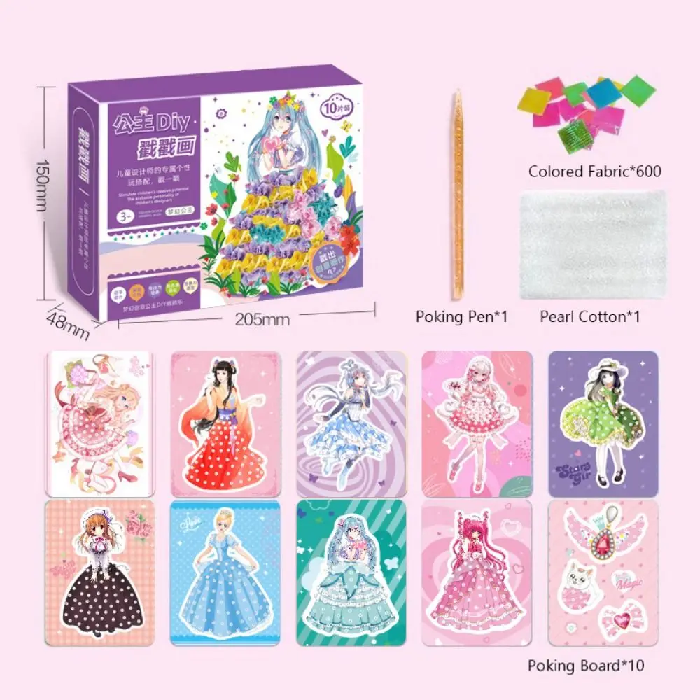 Fun Craft Toy DIY Painting Sticker Educational Princess Fairy Magical Art Toy Handmade Dress Up Game Gift
