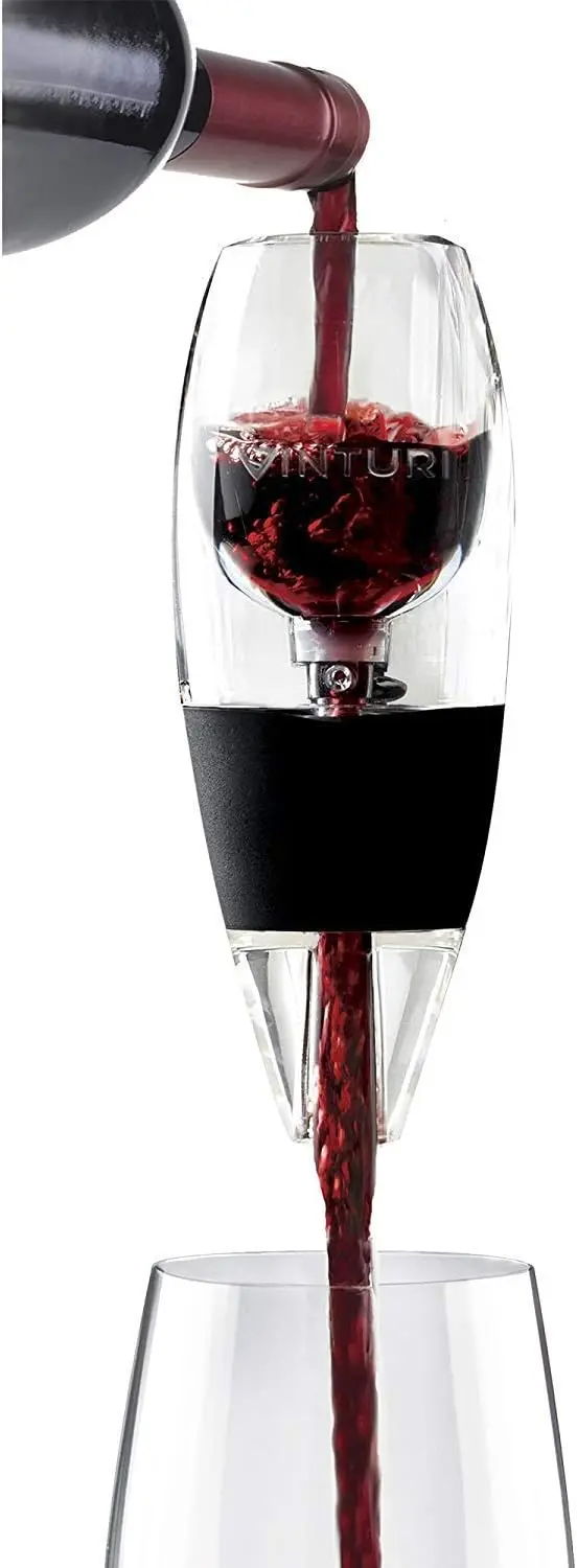

Red Wine Aerator with Base Enhances Flavor, Delivers Smoother Taste and Richer Experience, Premium Black Design
