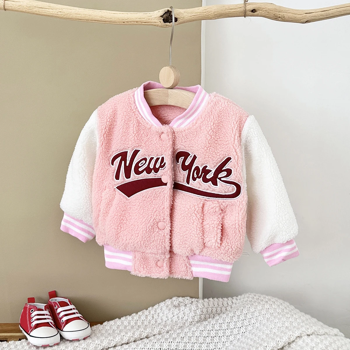 New Winter Clothes Infant Boys Girls Berber Fleece Jacket Baby New York Coat Thick Warm Infant Top Kids Sweater Clothing