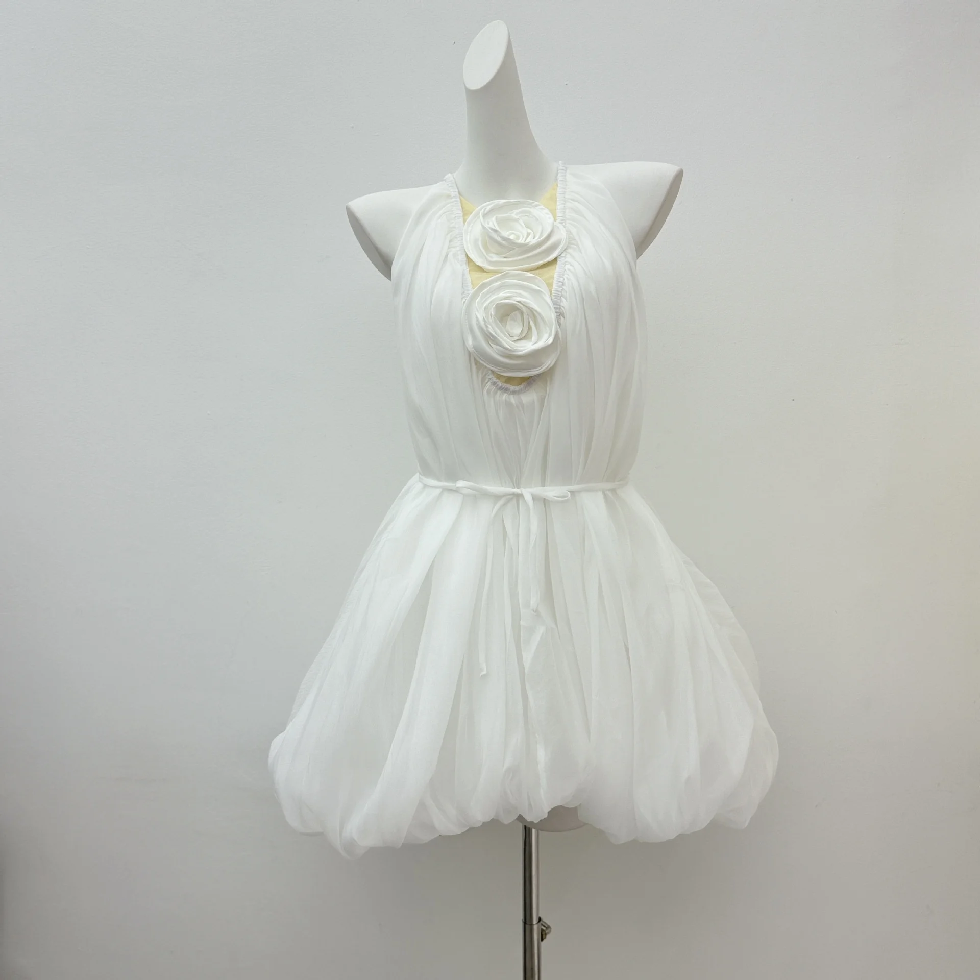 

Ele High Waist Puffy Skirt Dr Summer New Sle Women's Svel Ne Hanging Flower Bud Dr Faionable Simple o...