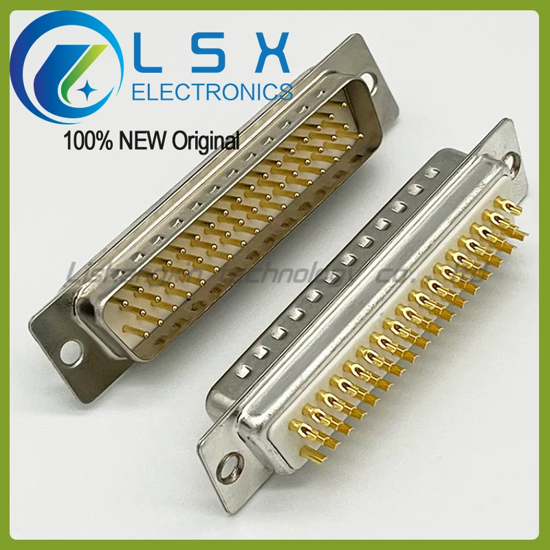 5PCS DB50 plug D-SUB 50 connector HDB50P three row 50 pin male and female solid copper gold-plated joint solder wire type