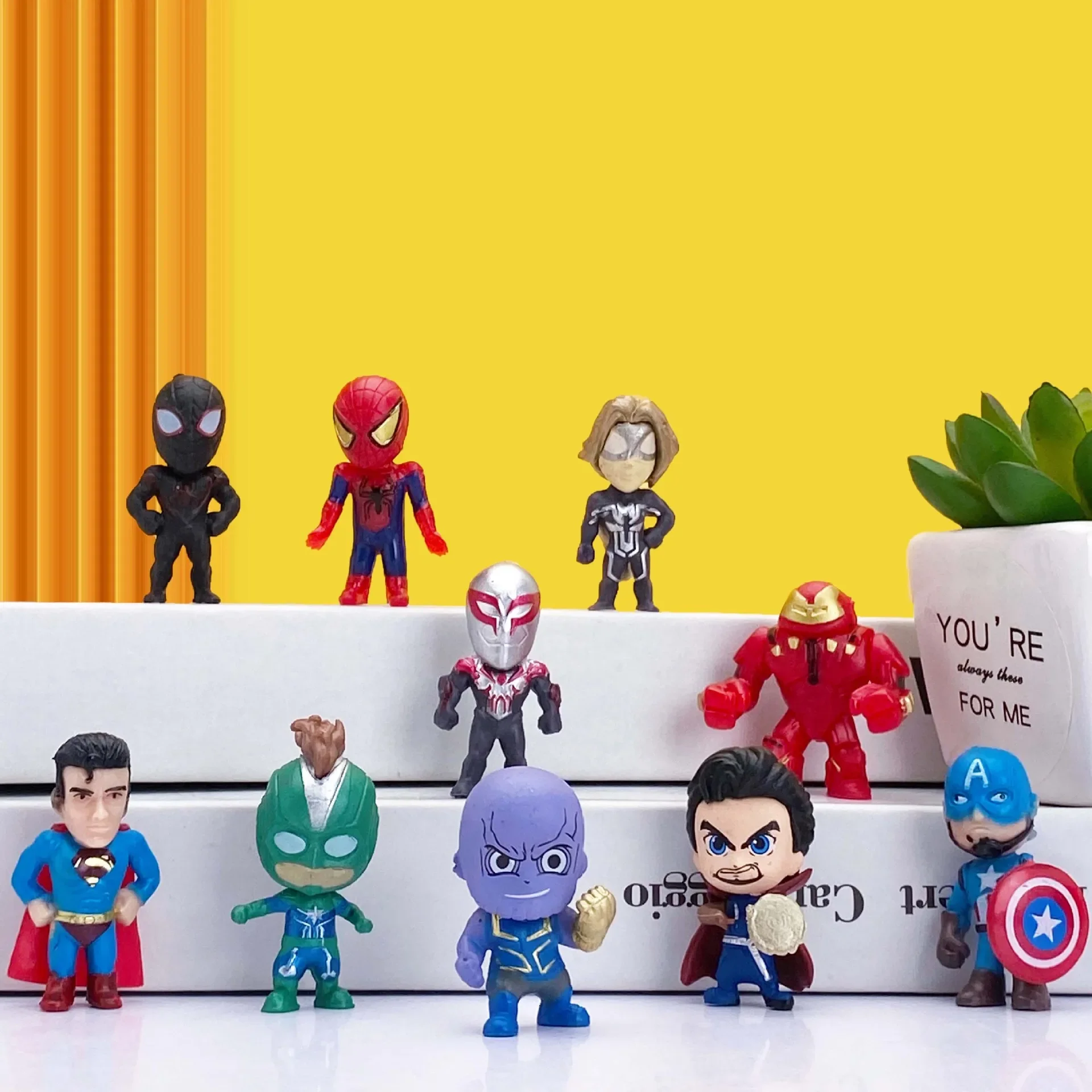 6-26Pcs/Sets Disney Avengers Anime SuperHeros Spiderman Captain America Iron Man Hulk Thor Action Figure Kids Toy Birthday Gifts