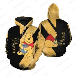 2024 Men Women 3d Disney Christmas Pooh Winnie Sweatshirt Youth Child Oversized Causal Loose Halloween Hoodie Winnie Hooded Top