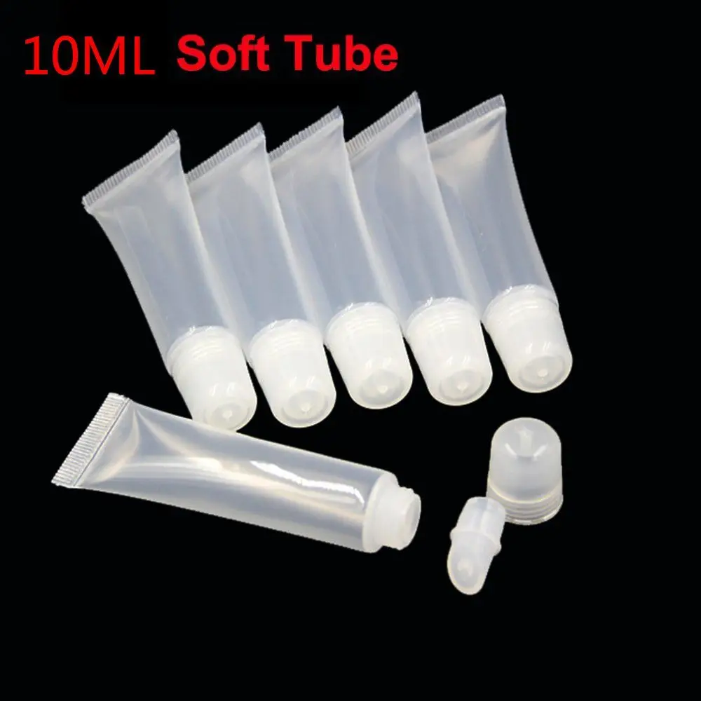 5Pcs 10ml Sunscreen Cream Travel Bag Cosmetic Containers Clear Lip Gloss Balm Dispensing Lotion Bottle