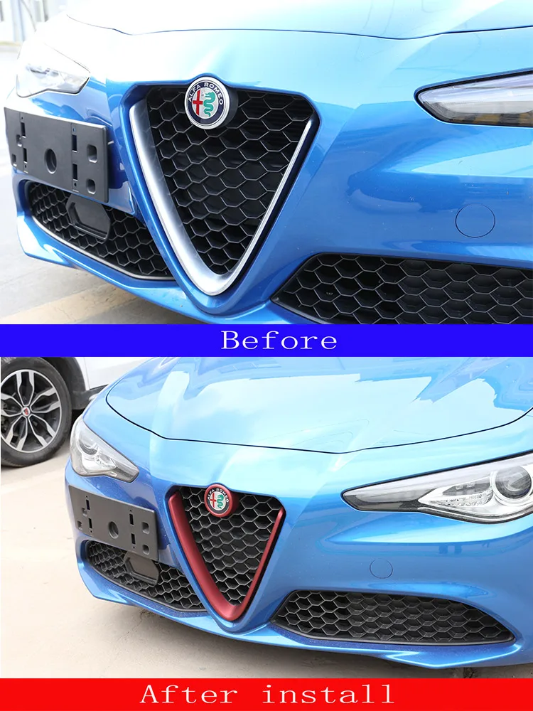 Car Decorativo Griglia Anteriore Logo Anello Trim Cornice Copertura adatto per Alfa adatto per Romeo Stelvio 2017-2018 Logo per auto Anello decorativo per auto Logo anteriore per bordi per auto T4u7 Car Decorativo Griglia Anteriore Logo Anello Trim Cornice Copertura adatto per Alfa adatto per Romeo Stelvio 2017-2018 Logo per auto Anello decorativo per auto Logo anteriore per bordi per auto T4u7