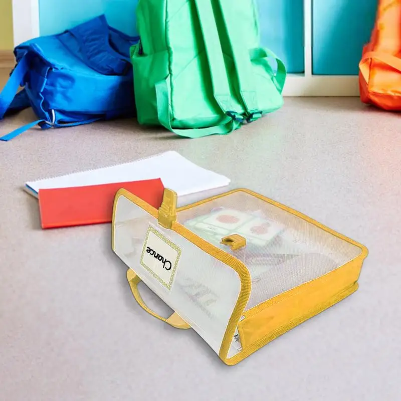 Transparent School Bag Student Book Pouches With Handle Multifunctional Schoolbag Handbag For Books Files Documents Mobile