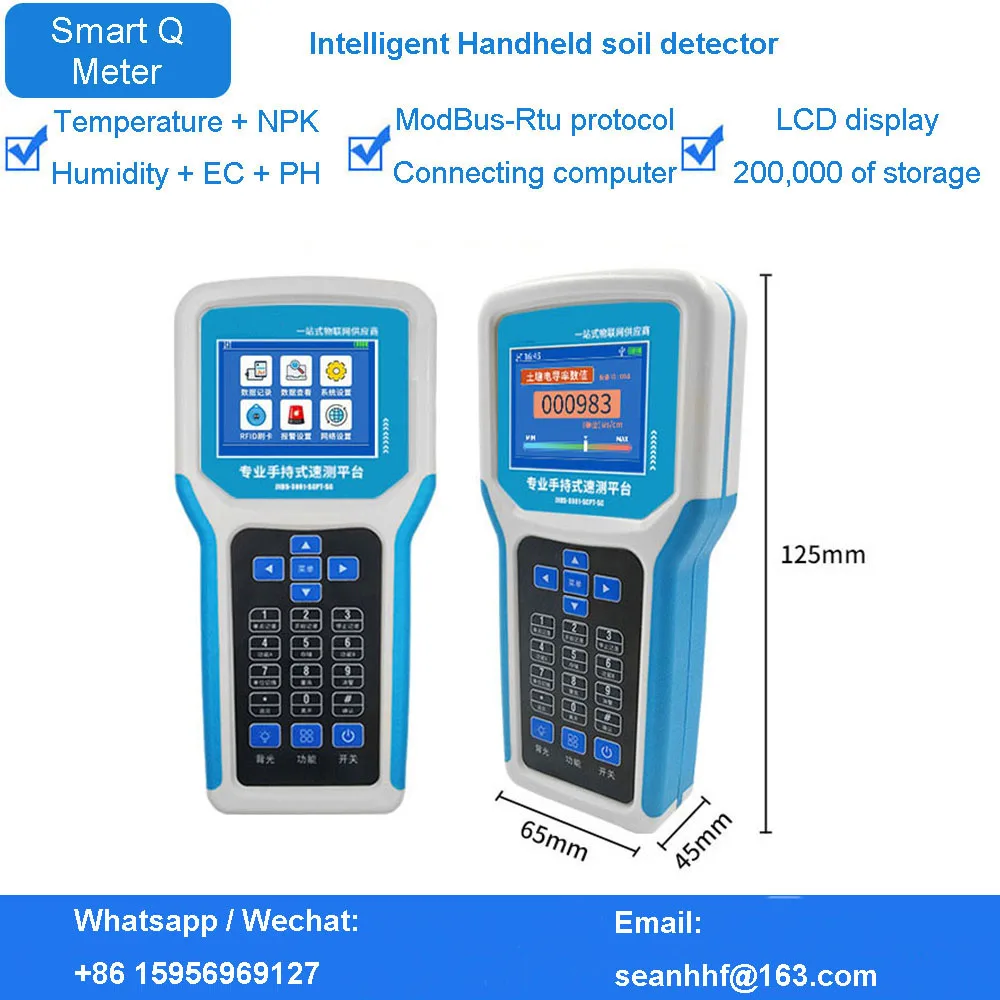 Imagem -04 - Velocímetro Portátil Inteligente do Solo Sensor de Temperatura e Umidade ec ph Detector Npk com Bolsa de Armazenamento