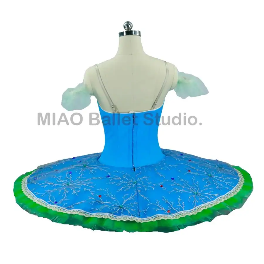 Lago azul profissional ballet tutus panqueca para meninas bailarina palco traje clássico tutu ballet vestido feminino azul 0039